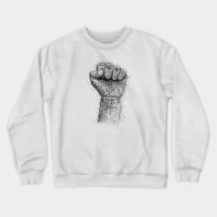 Hand fist drawing with scribble art Crewneck Sweatshirt